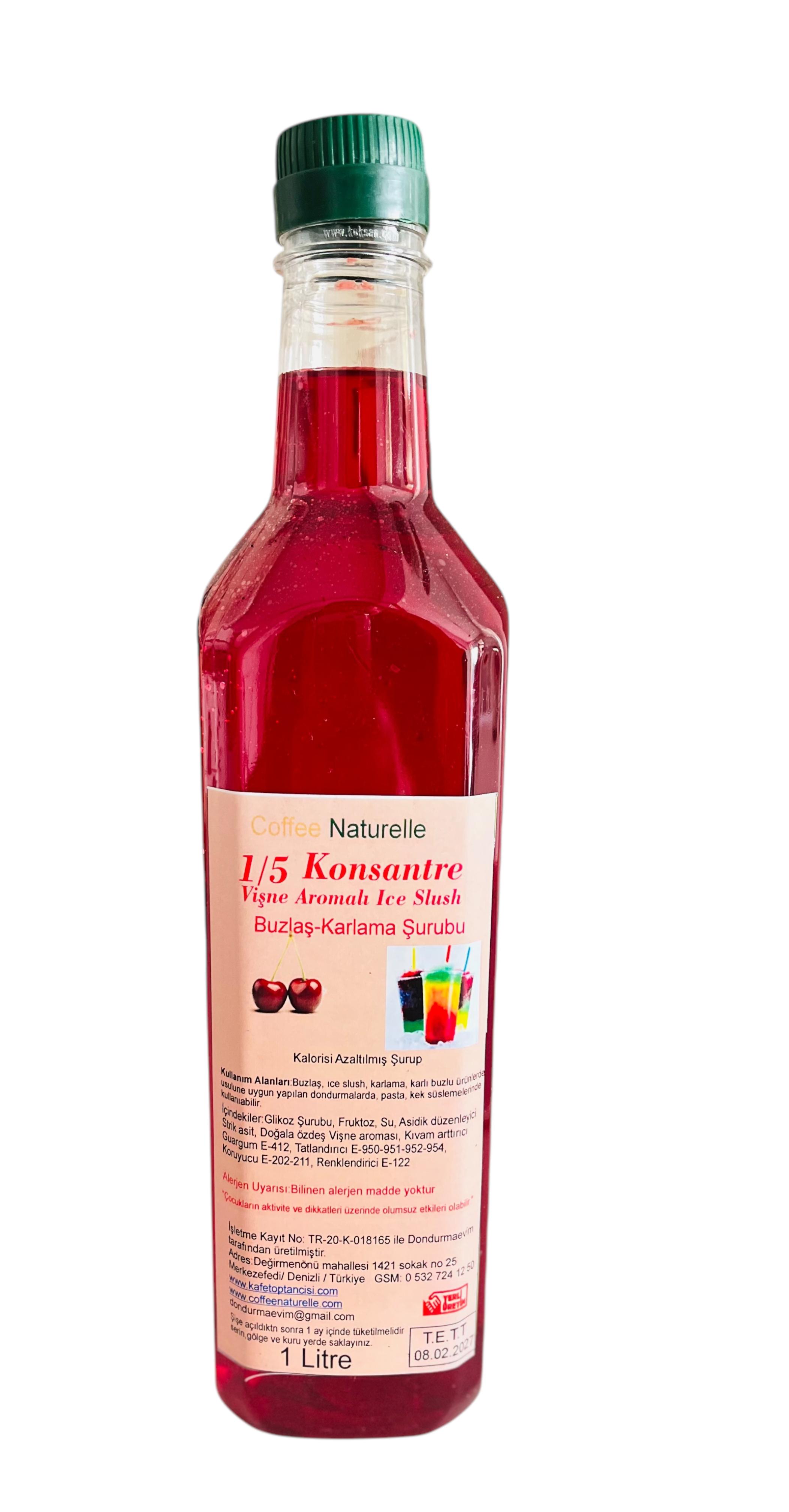 Vişne Aromalı İce Slush Şurup 1 e 5 1 lt