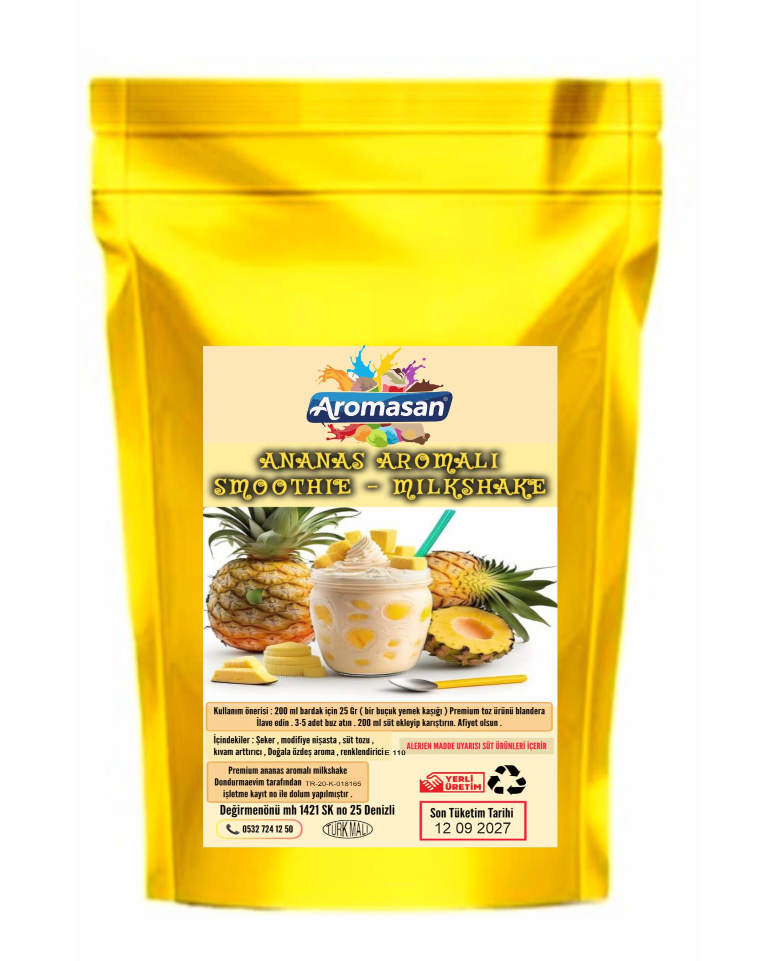 Ananas Aromalı Milkshake /  Smoothie Tozu 1 Kg