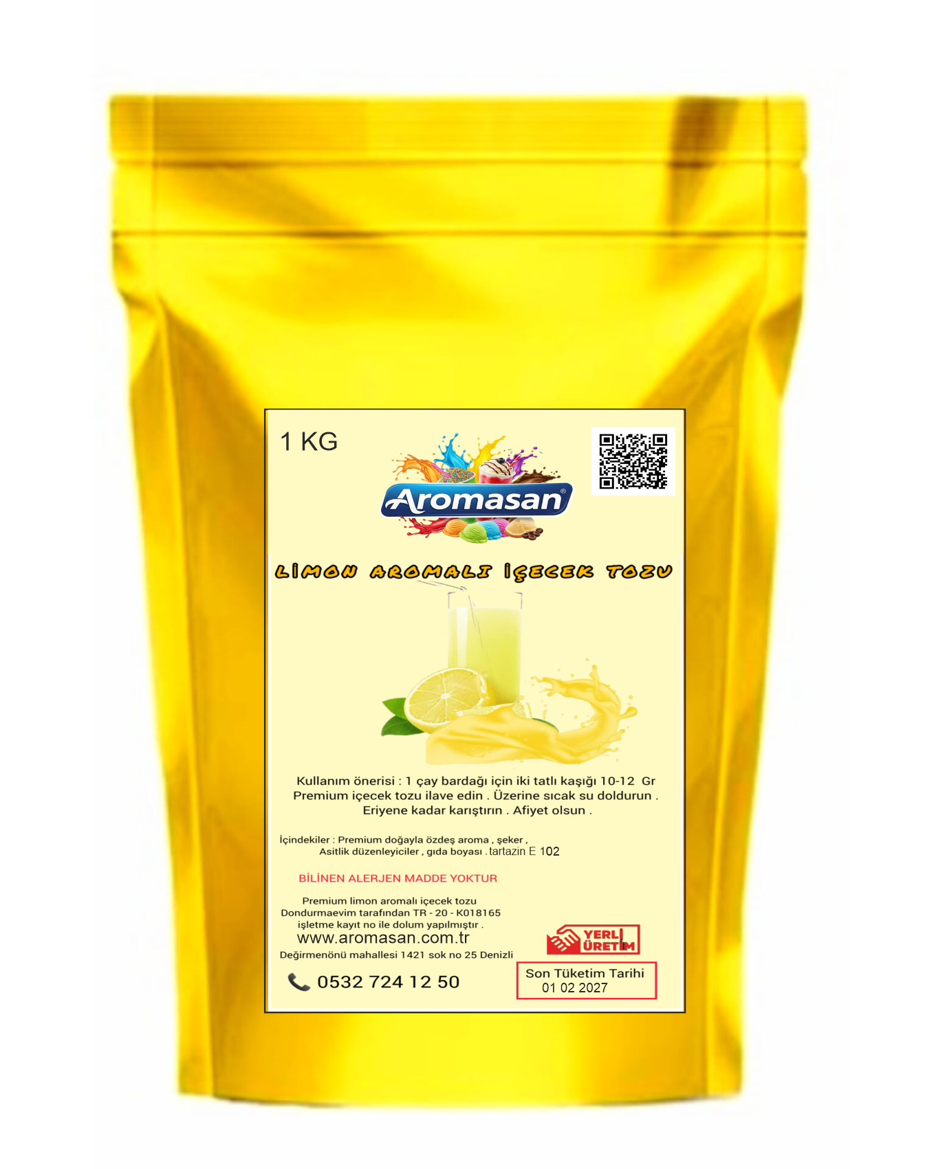 Limon Aromalı Toz İçecek 1 kg