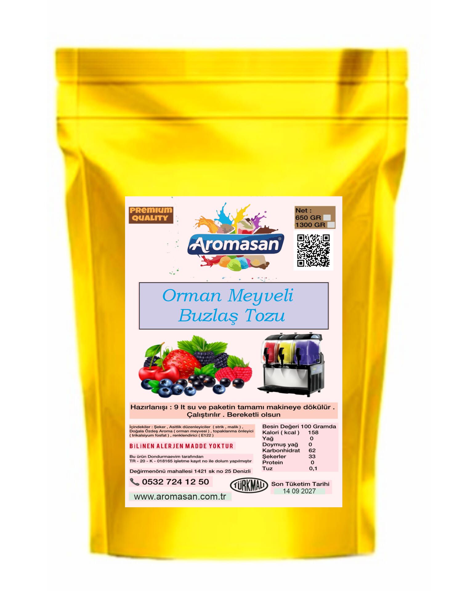 Orman Meyveli Buzlaş Tozu (Mavi Renk) 1250 gr