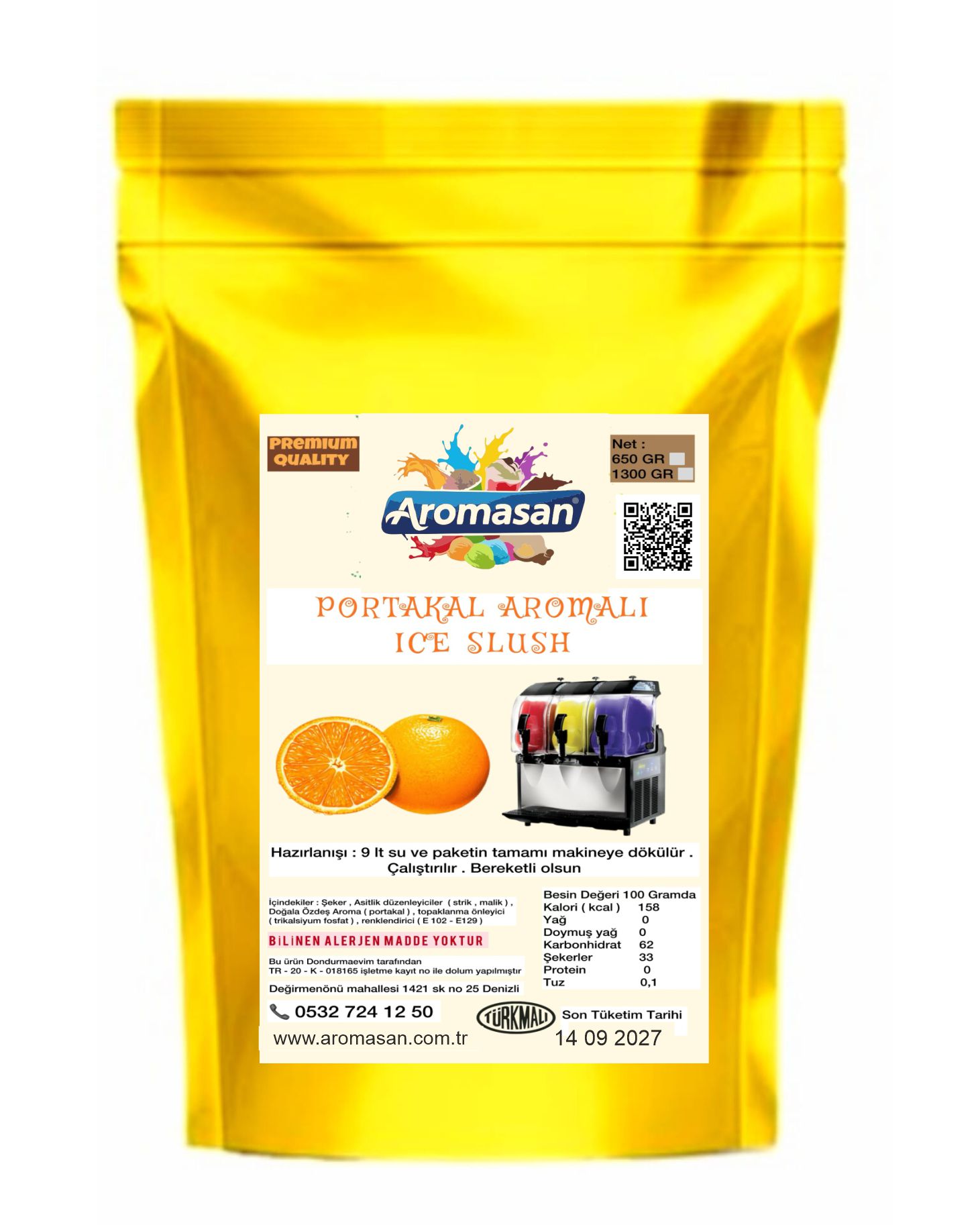 Portakal Aromalı Buzlaş Tozu 1250 Gr