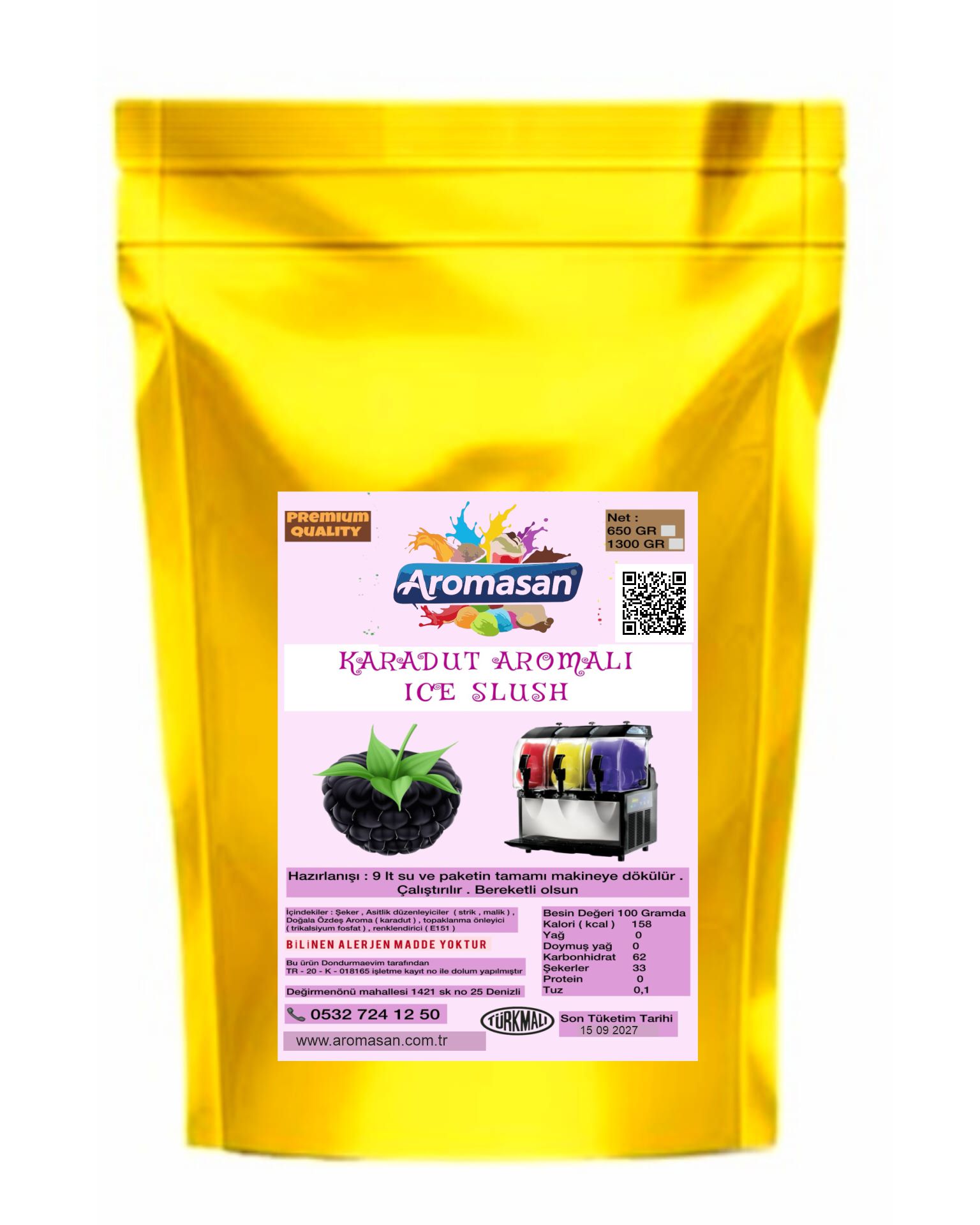 Karadut Aromalı Buzlaş Tozu 1250 Gr