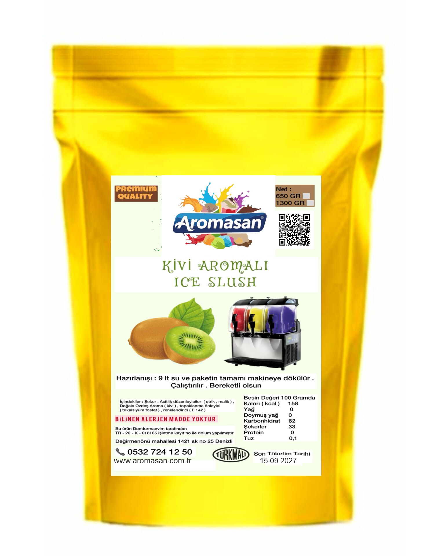 Kivi aromalı Buzlaş Tozu 1250 Gr