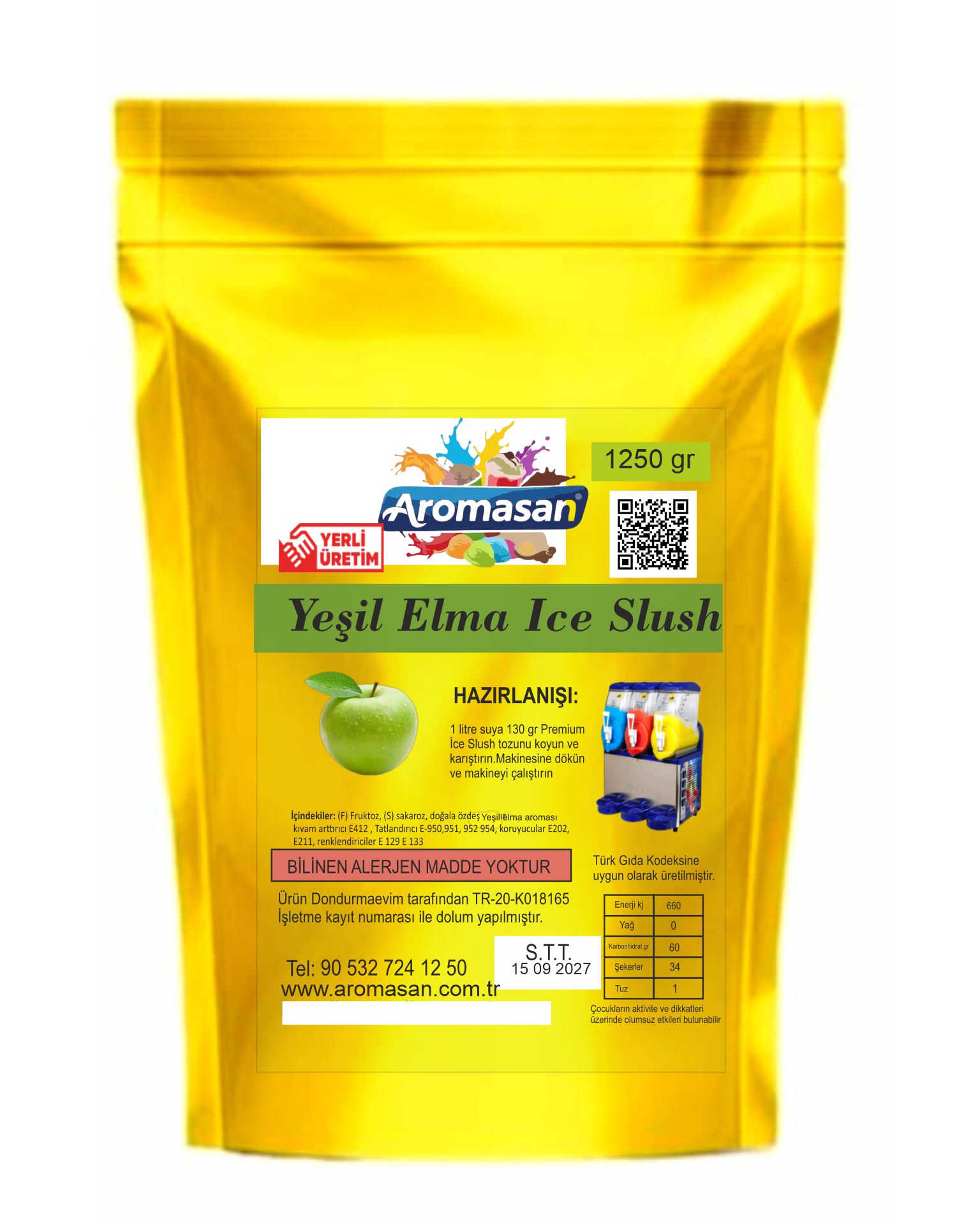Yeşil Elma Aromalı Buzlaş Tozu 1250 gr