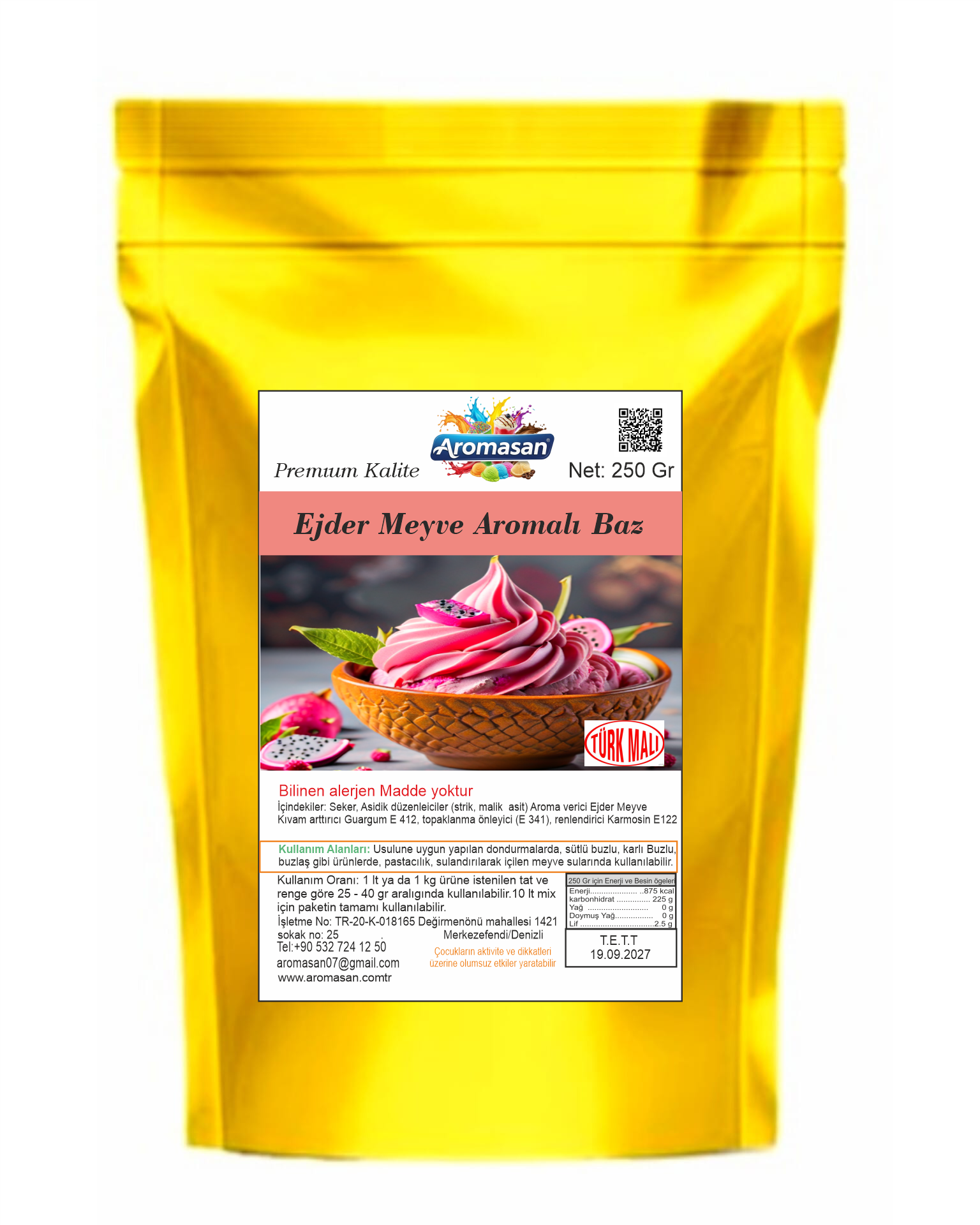 Ejder Meyveli Dondurma Tozu (bazı) 250 gr