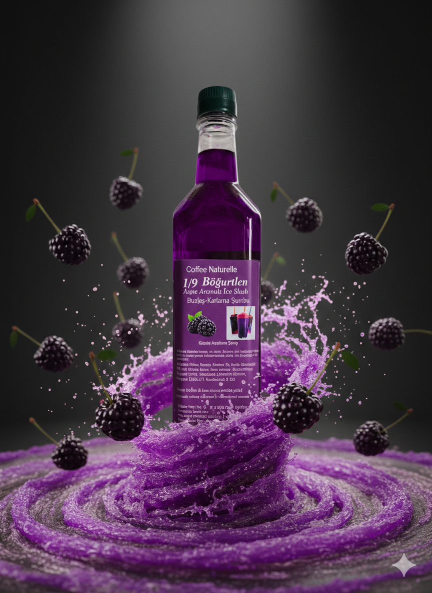 Böğürtlen Aromalı Buzlaş Şurubu 1 Litre – 1’e 9 Konsantre