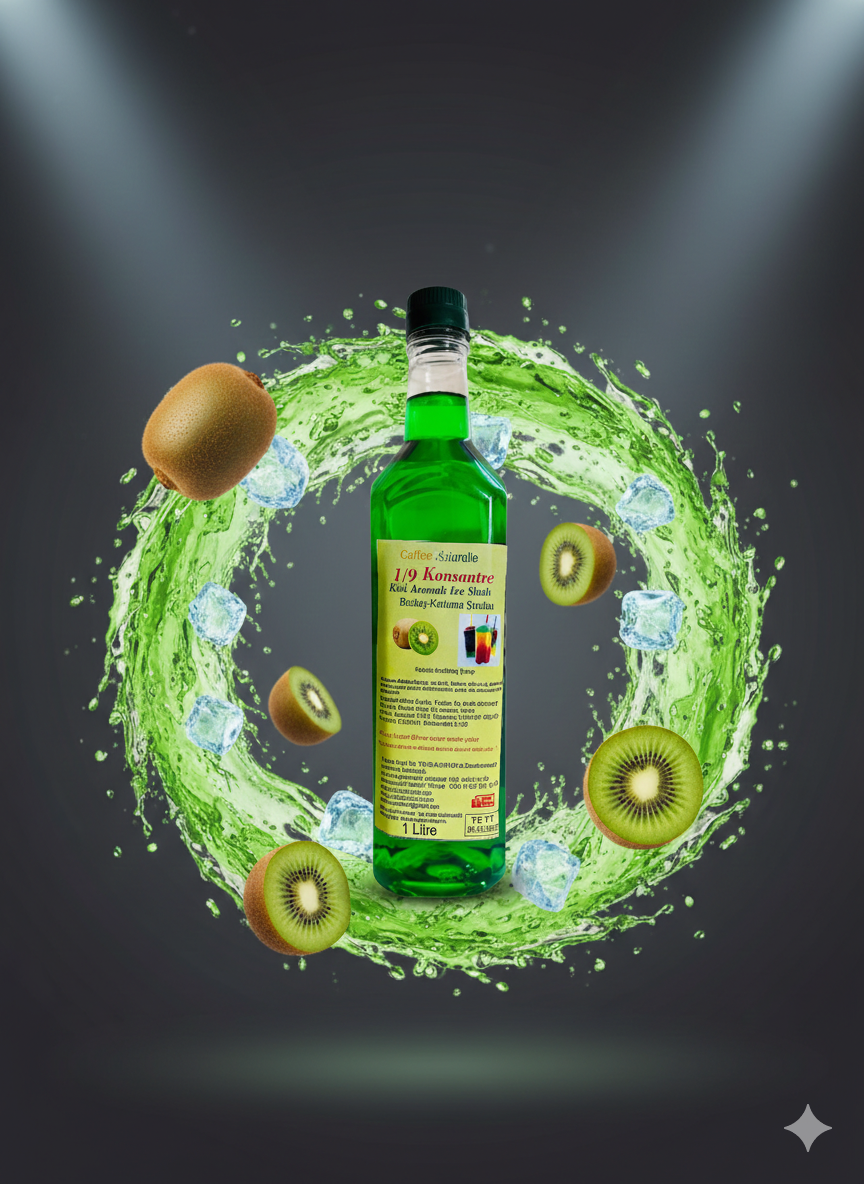 Kivi Aromalı Buzlaş Şurubu 1 Litre – 1’e 9 Konsantre