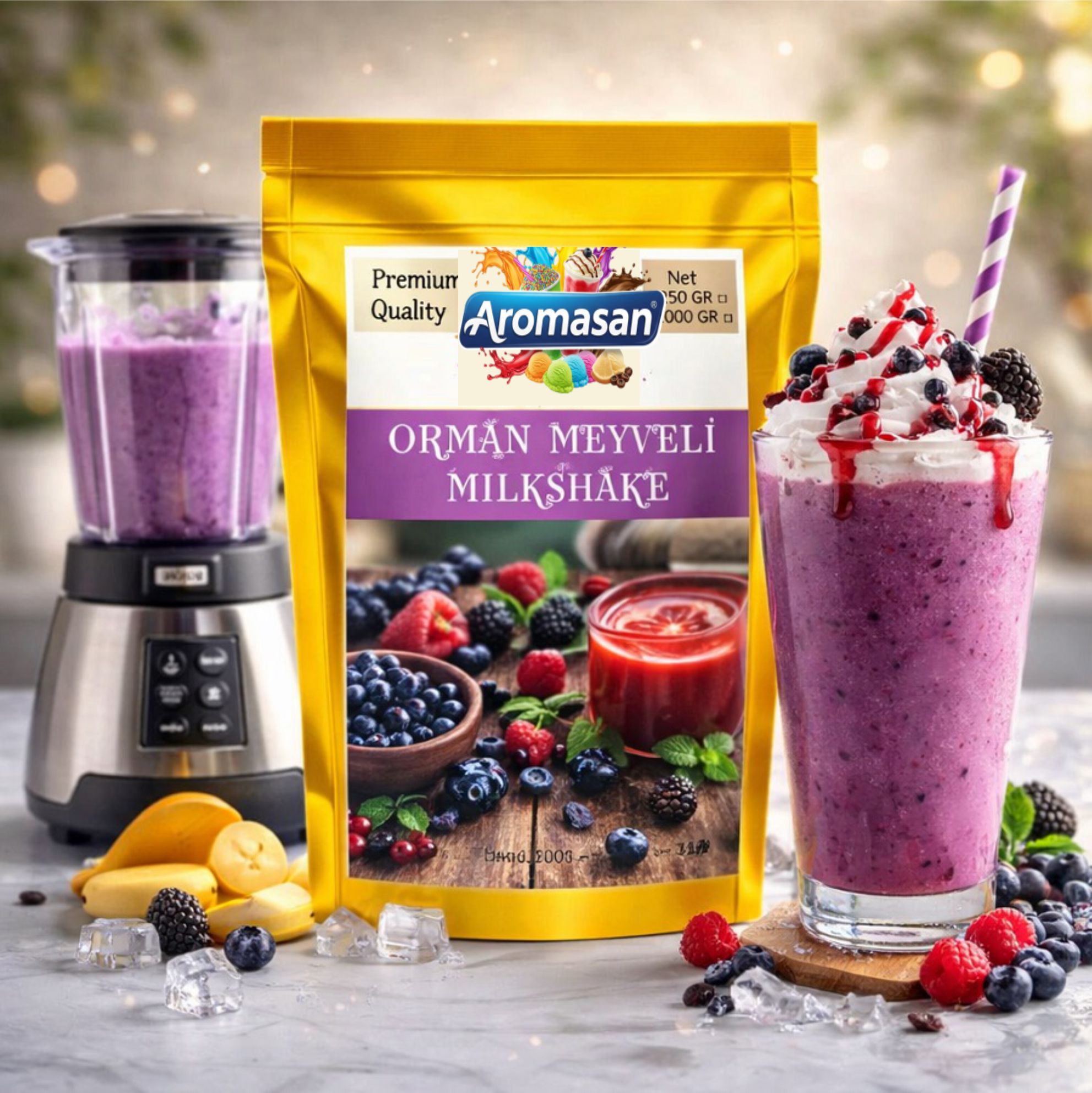 Orman Meyveli Milkshake Tozu 1 Kg – Yoğun Kıvamlı Berry Lezzet