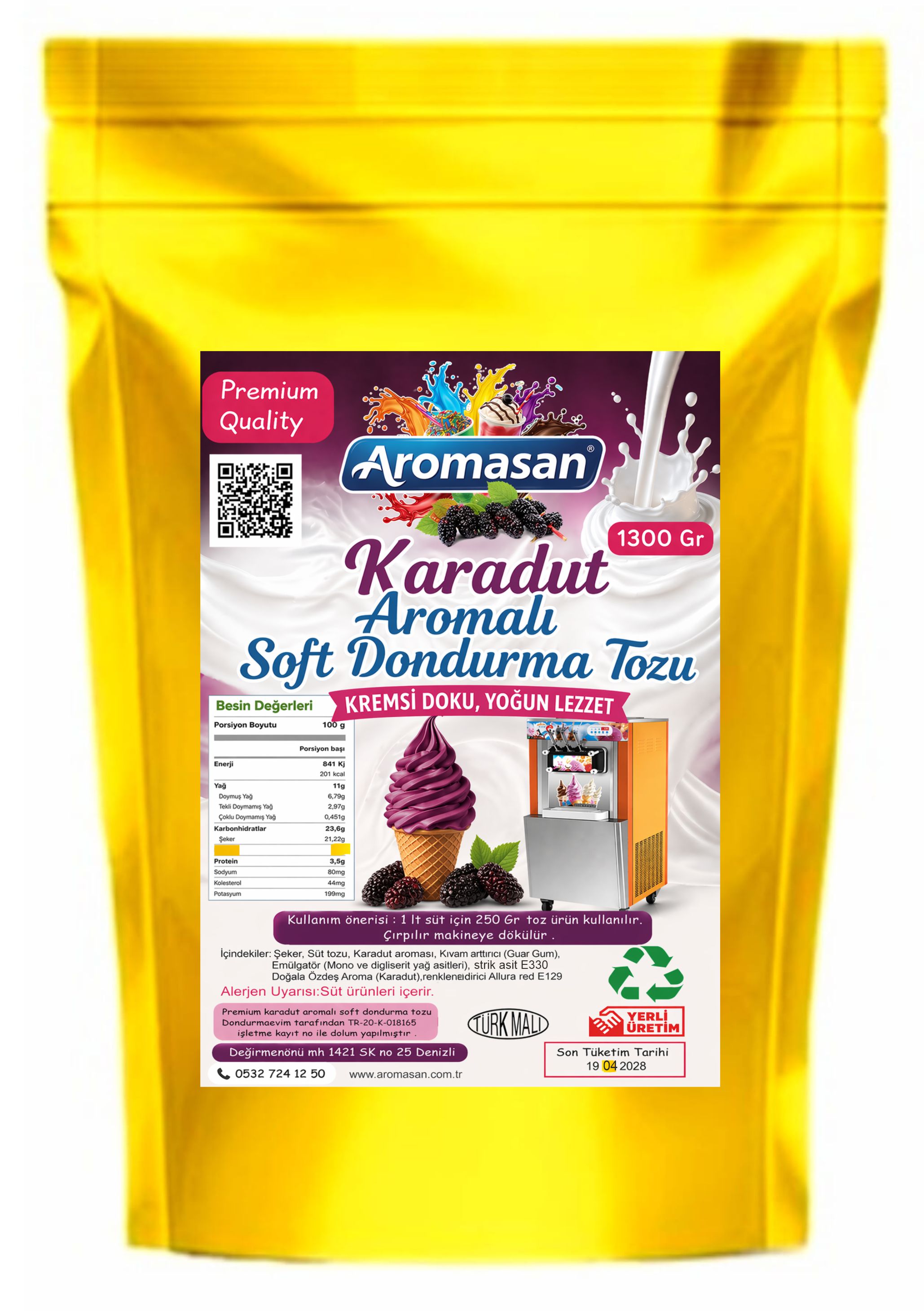 Karadut Aromalı Soft Dondurma Tozu – Geleneksel Türk Lezzeti