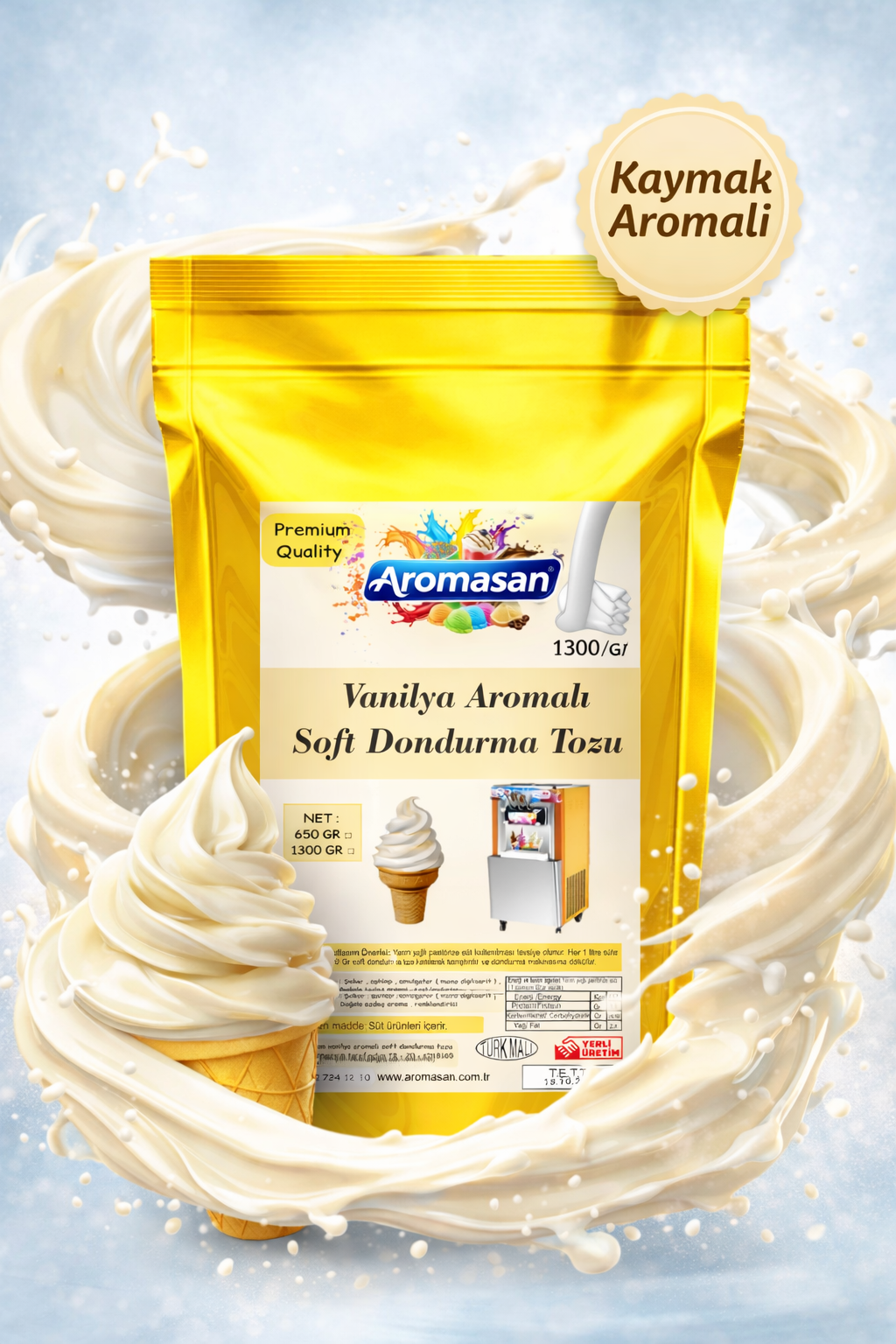 Soft Dondurma Tozu 1300 gr – Vanilya Aromalı