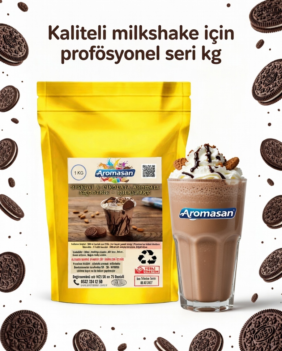 Bisküvi Çikolata aromalı Milkshake Tozu 1 kg