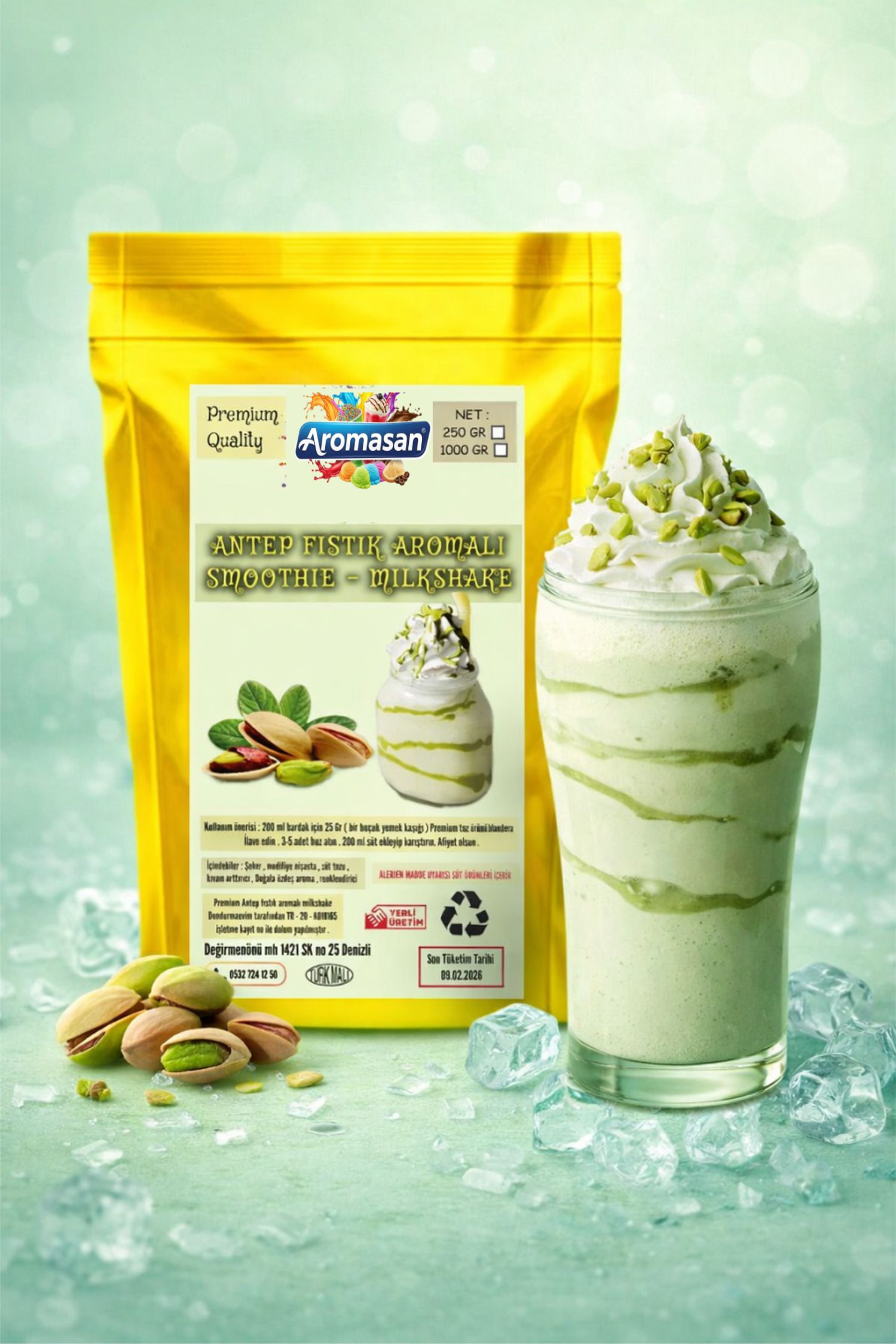 Antep Fıstıklı Milkshake / Smoothie Tozu 1 Kg